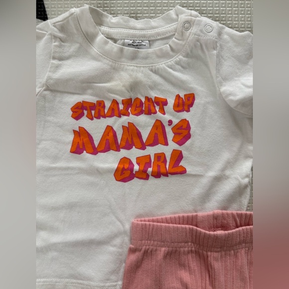 Cotton on|Baby girl cute outfit, “straight up mamas girl” tee & ribbed leggings• - Picture 3 of 5